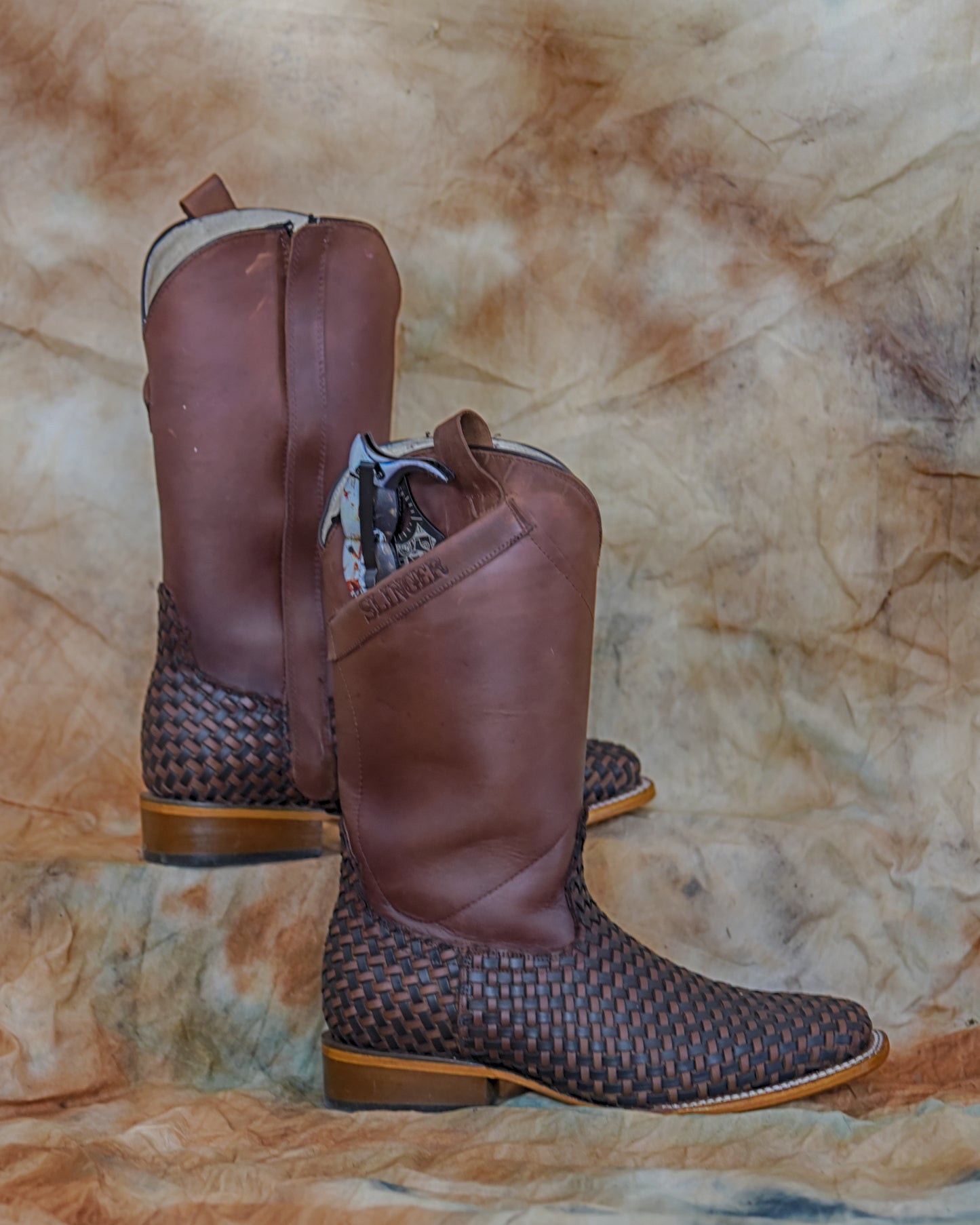 Easy On Leather Boots with Concealed Carry Pockets and Side Zippers.