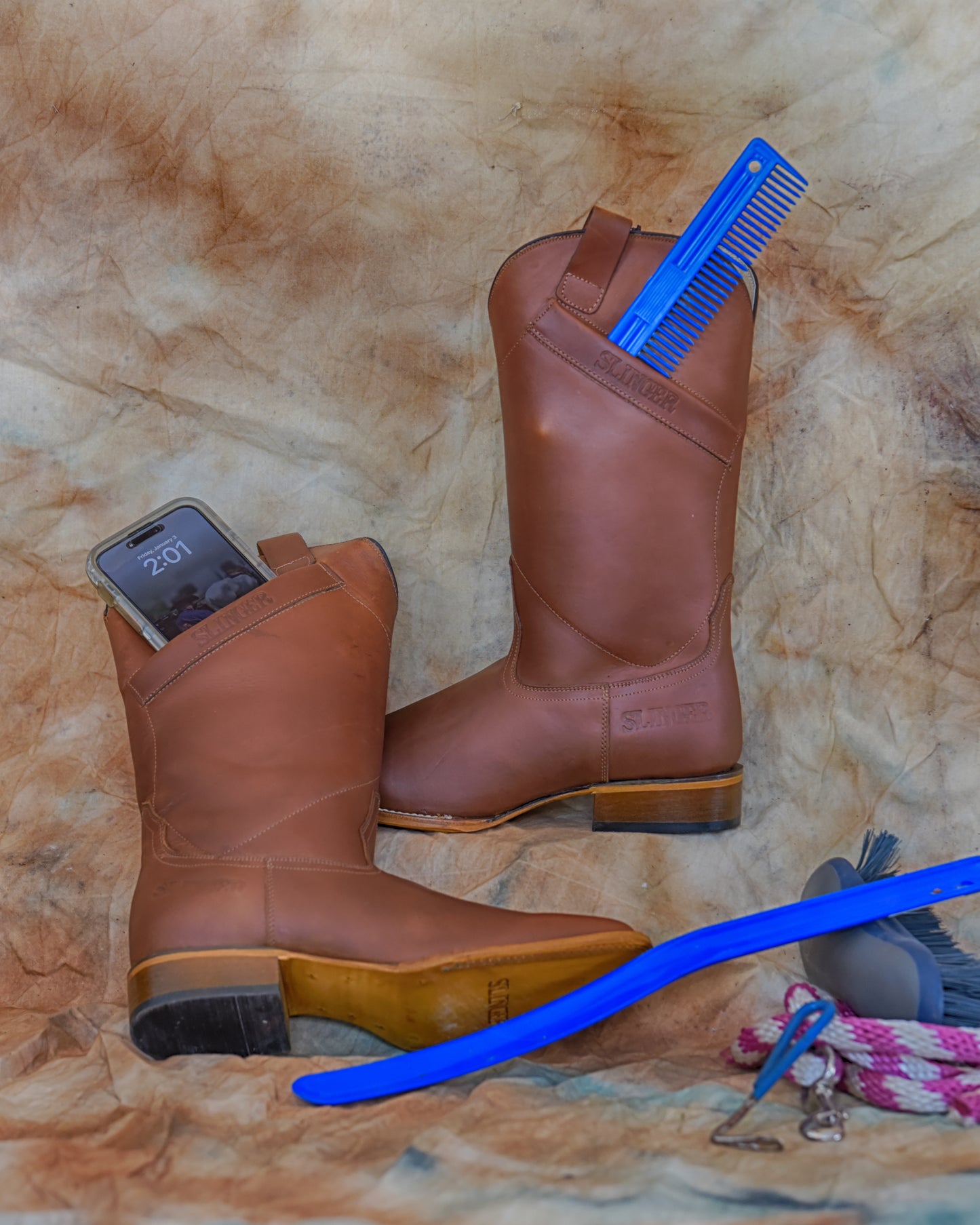 Easy On Leather Boots with Concealed Carry Pockets and Side Zippers.